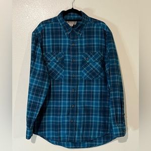 Duluth Trading Co Plaid Long Sleeve Button Down